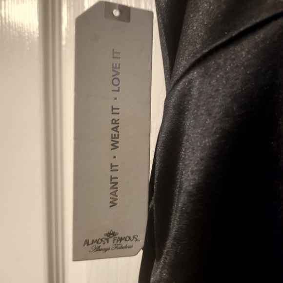 Black Satin Slip Dress - Picture 8 of 8